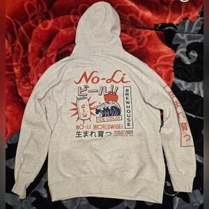 No-Li Brewery Spokane WA Grey Hoodie Size Large Beer Japan Pullover Rare Limited